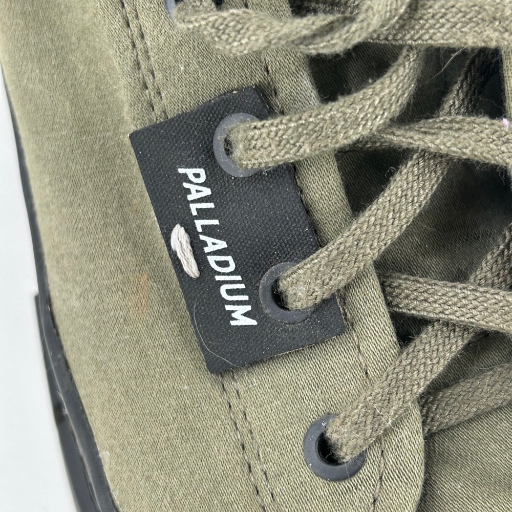 Palladium Revolt Hi Army Olive Green Canvas Platform Lug Sole Boots Womens 8 - Picture 8 of 10